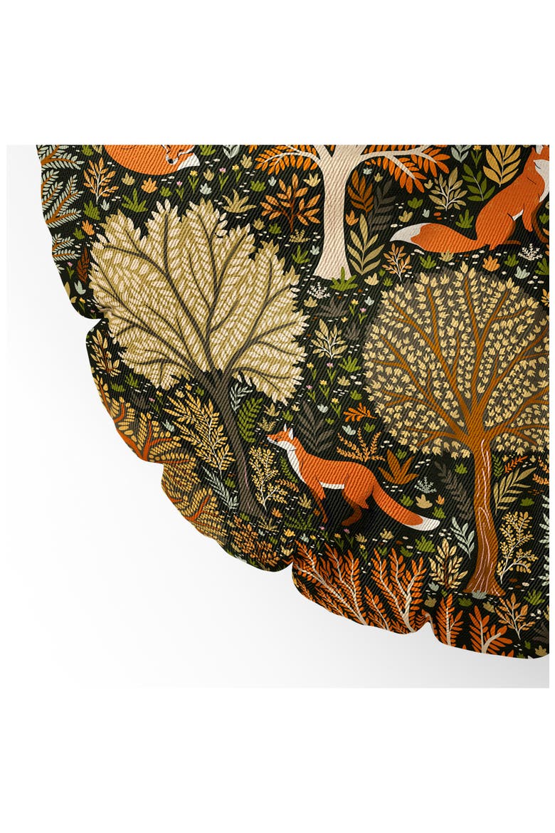 Countryside Woodland Fox Floor Pillow, Alternate, color, GREEN