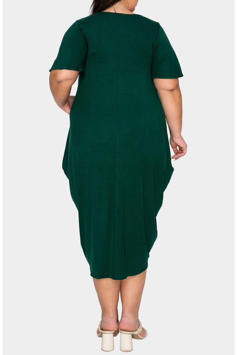 Liz Flutter Sleeve Midi Dress, Alternate, color, GREEN HUNTER
