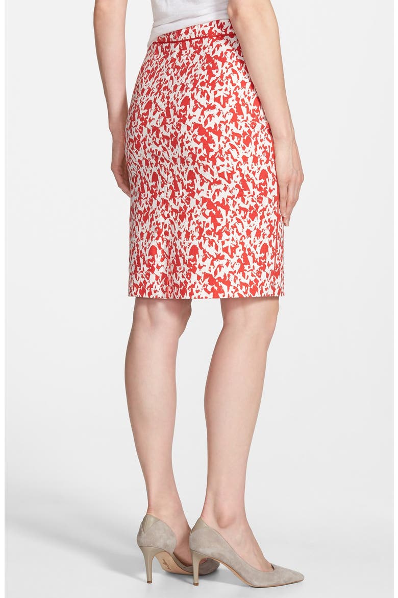 Piped Print Pencil Skirt, Alternate, color, RED- IVORY BICOLOR CITY PRINT