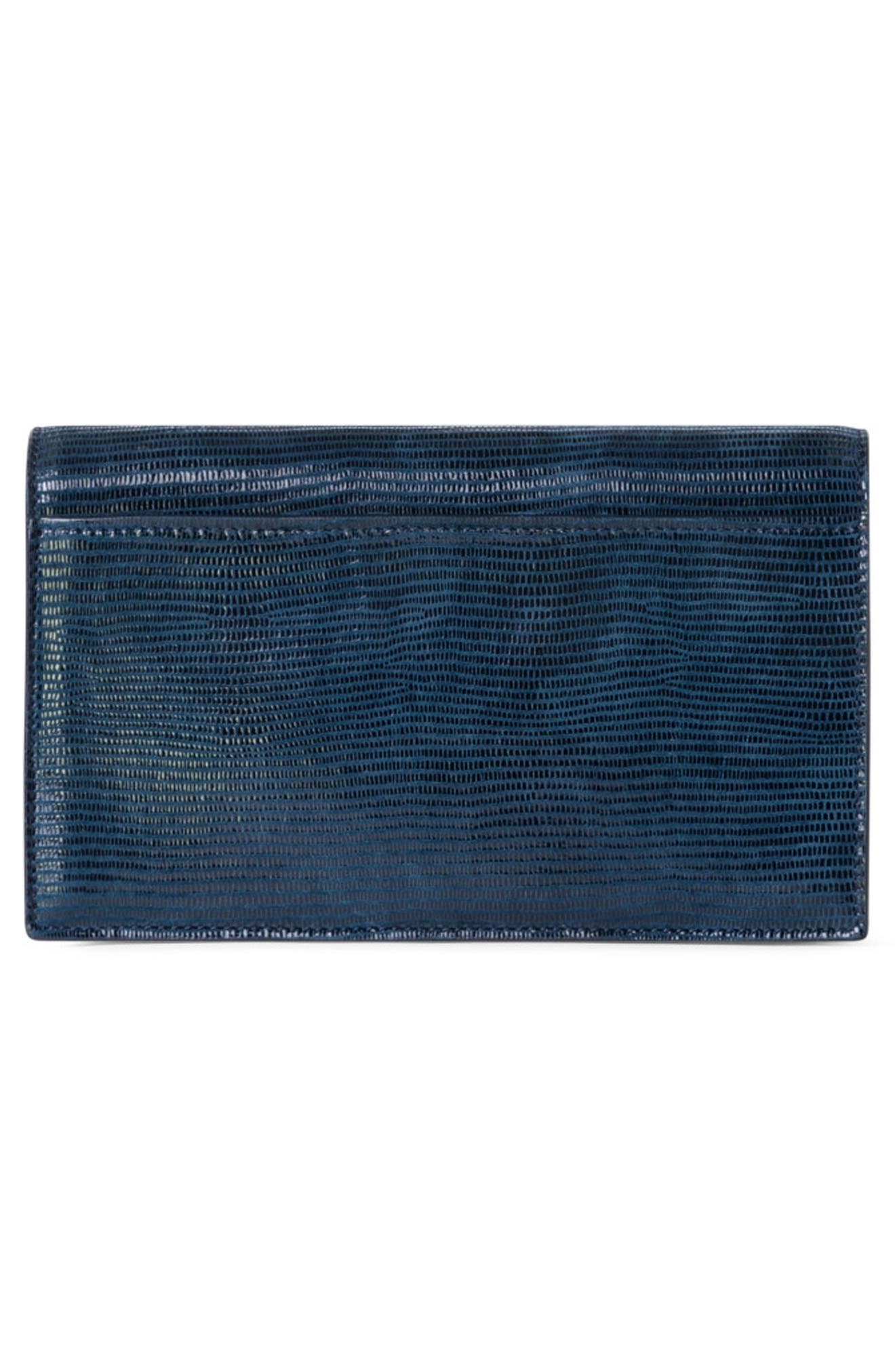 Akris Anouk Lizard Embossed Suede Crossbody Bag, Alternate, color, 778 Admiral Blue