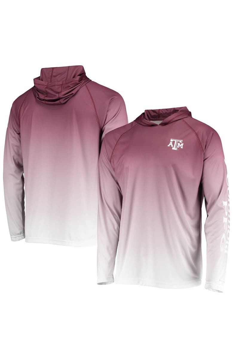 Columbia Men's Columbia PFG Maroon Texas A&M Aggies Terminal Tackle Omni-Shade UPF 50 Long Sleeve Hooded Top, Alternate, color, Maroon