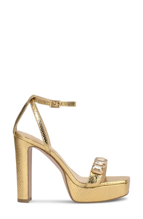 Jessica Simpson Callirah Ankle Strap Platform Sandal In Gold