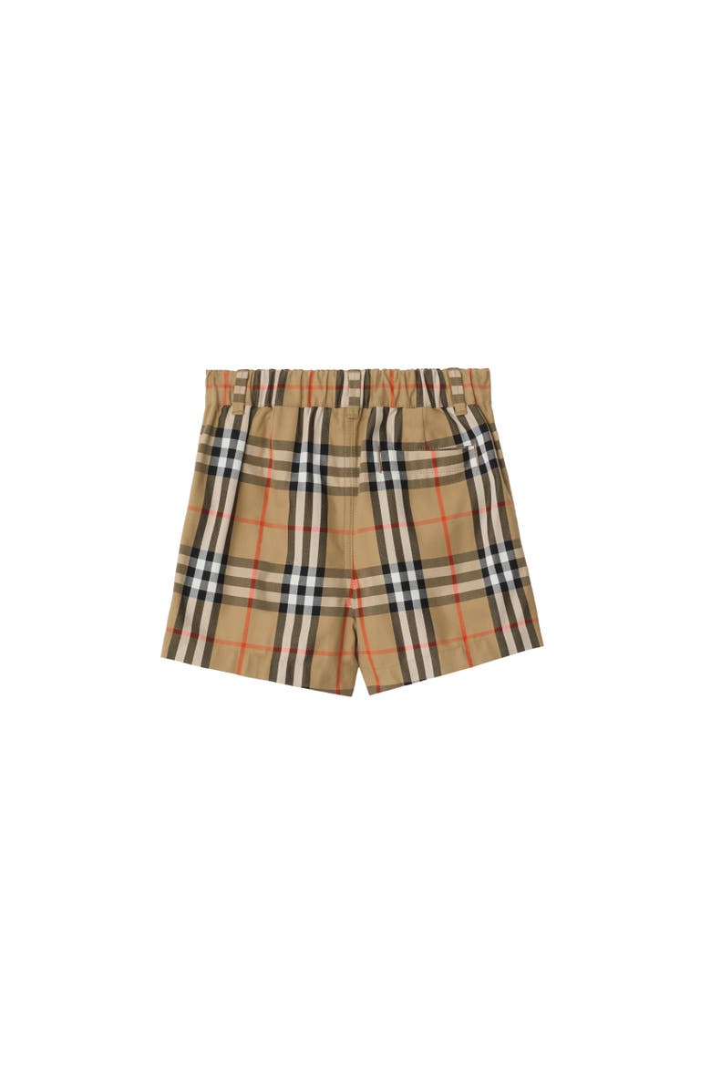 Burberry Check Cotton Shorts, Alternate, color, Sand Beige