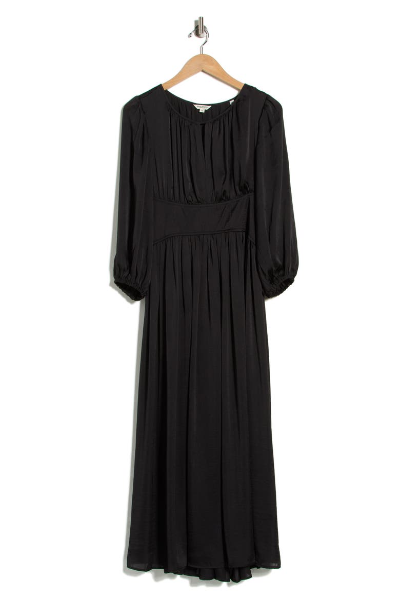 Keyhole Balloon Sleeve Maxi Dress, Alternate, color, BLACK-BLACK