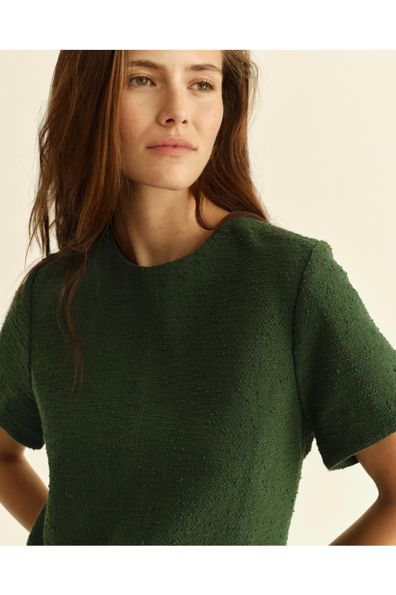 Madison Bouclé Mini Dress, Alternate, color, Spruce