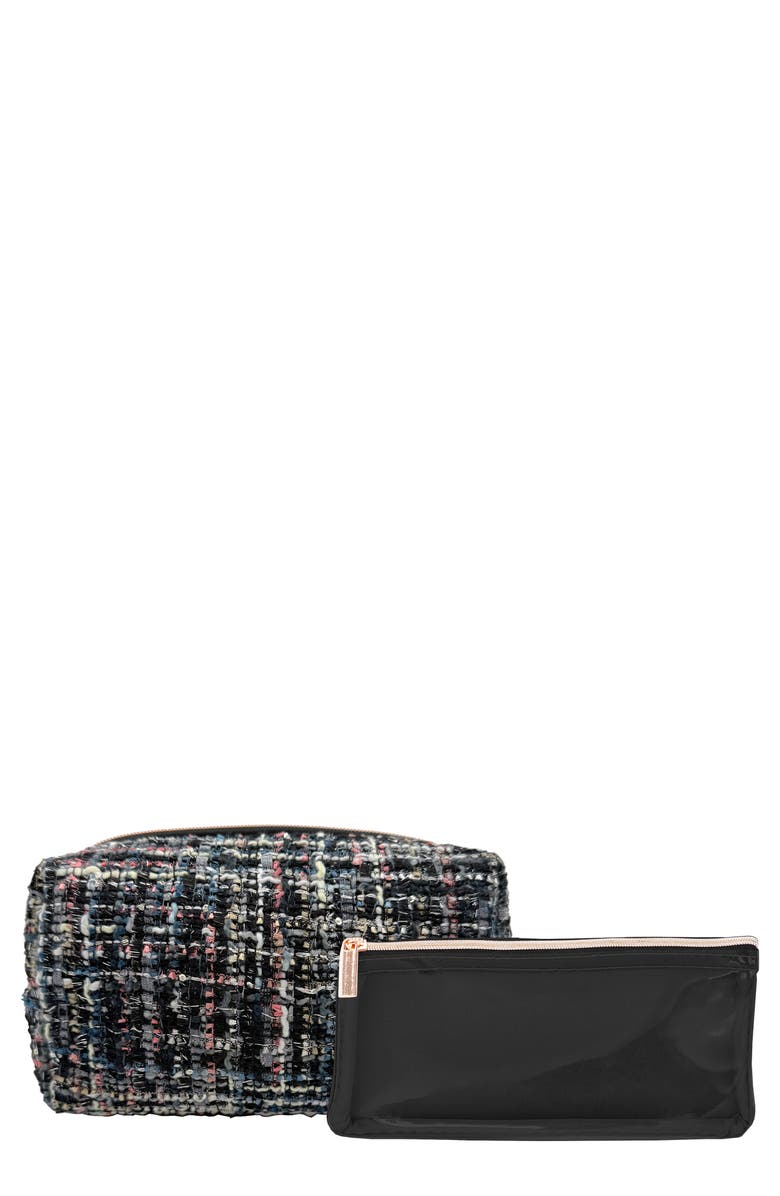 MYTAGALONGS Cosmetic Loaf Bag & Brush Pouch Set, Main, color, Black Multi