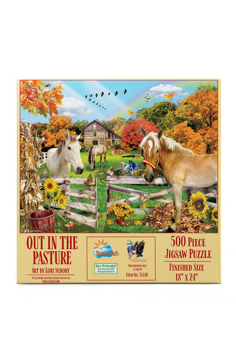Sunsout Out in the Pasture 500 piece Jigsaw Puzzle for Adults, Alternate, color, Multicolor