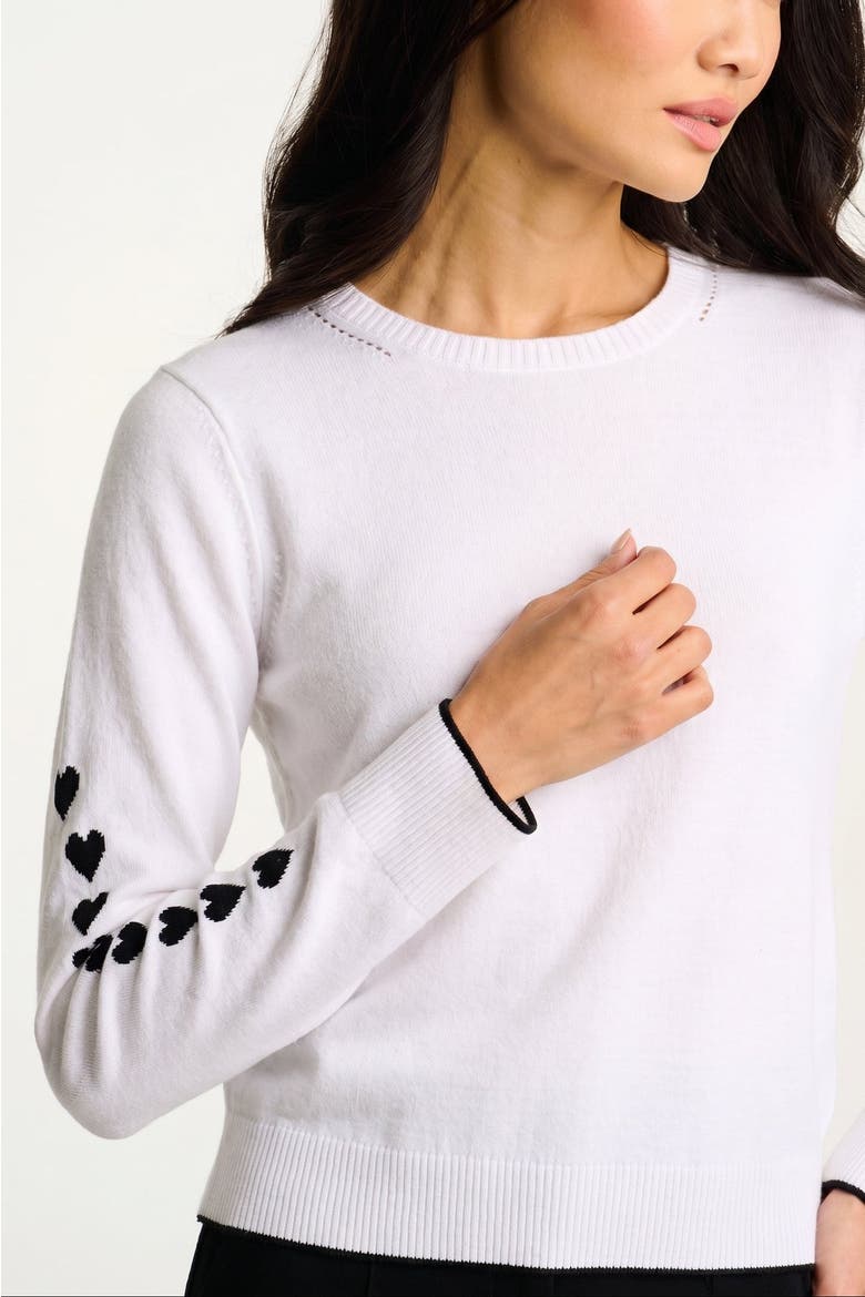 Love Notes Heart Sweater, Alternate, color, White