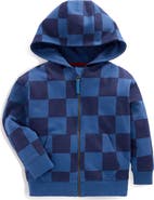 Mini Boden Kids' Check Full Zip Hoodie