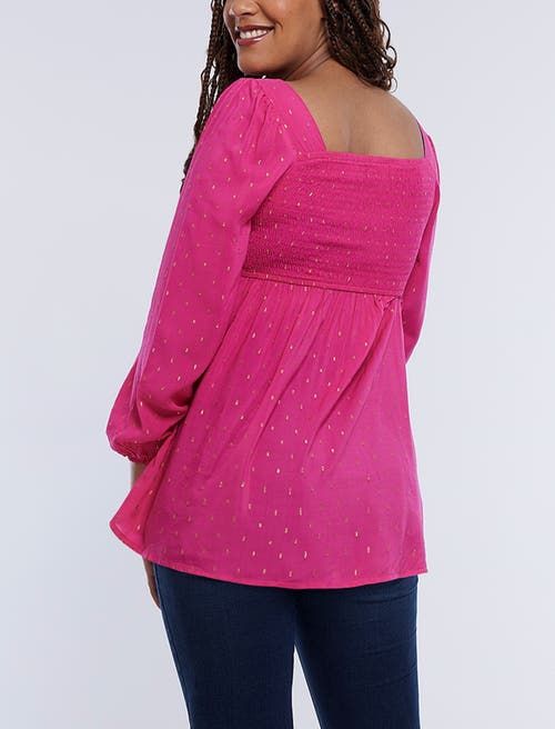 Motherhood Maternity Smocked Square Neck Long Sleeve Babydoll Maternity Top In Carabet