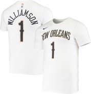 Nike Men's Nike Zion Williamson White New Orleans Pelicans Name & Number Performance T-Shirt