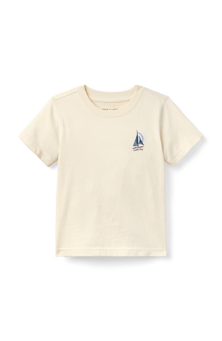 Janie and Jack Sailboat Tee, Main, color, White