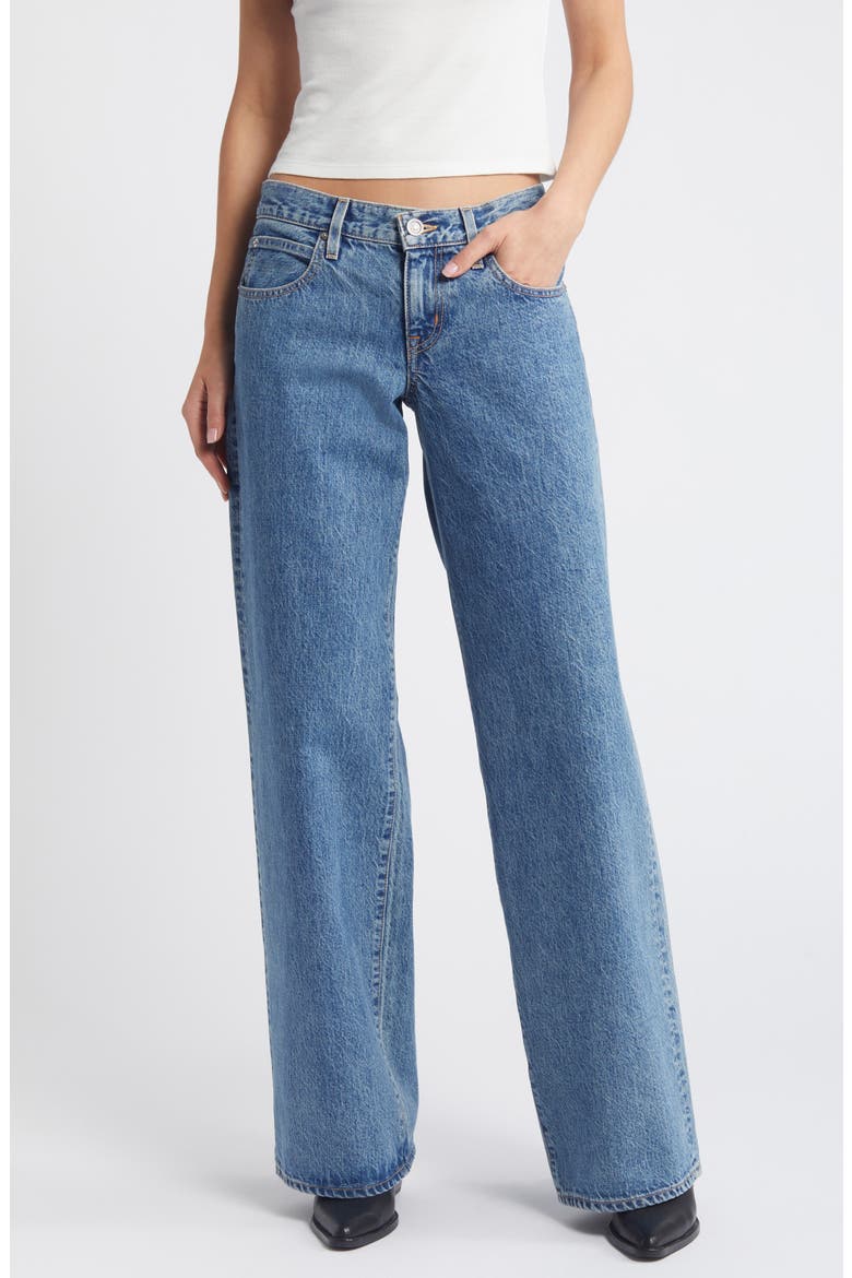 Lexi Low Rise Organic Cotton Wide Leg Jeans, Main, color, SATISFACTION