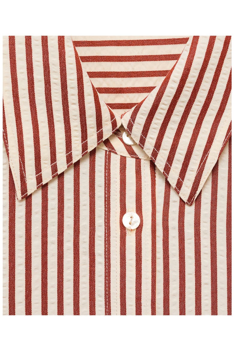Stripe Button-Up Shirt, Alternate, color, BURNT ORANGE