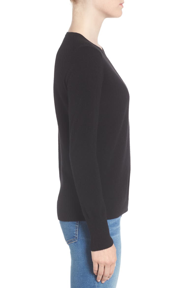 The Cashmere Crew Sweater, Alternate, color, BLACK
