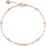 Crislu Cubic Zirconia Bezel Station Bracelet