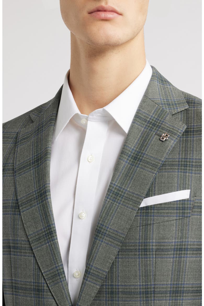 Hutson Plaid Virgin Wool Sport Coat, Alternate, color, DARK GREEN