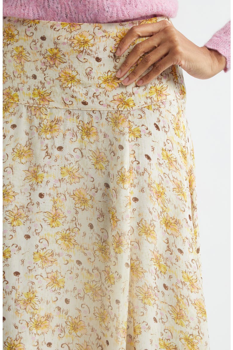 Fran-Ga Viscose Maxi Skirt, Alternate, color, LIGHT YELLOW/ ECRU