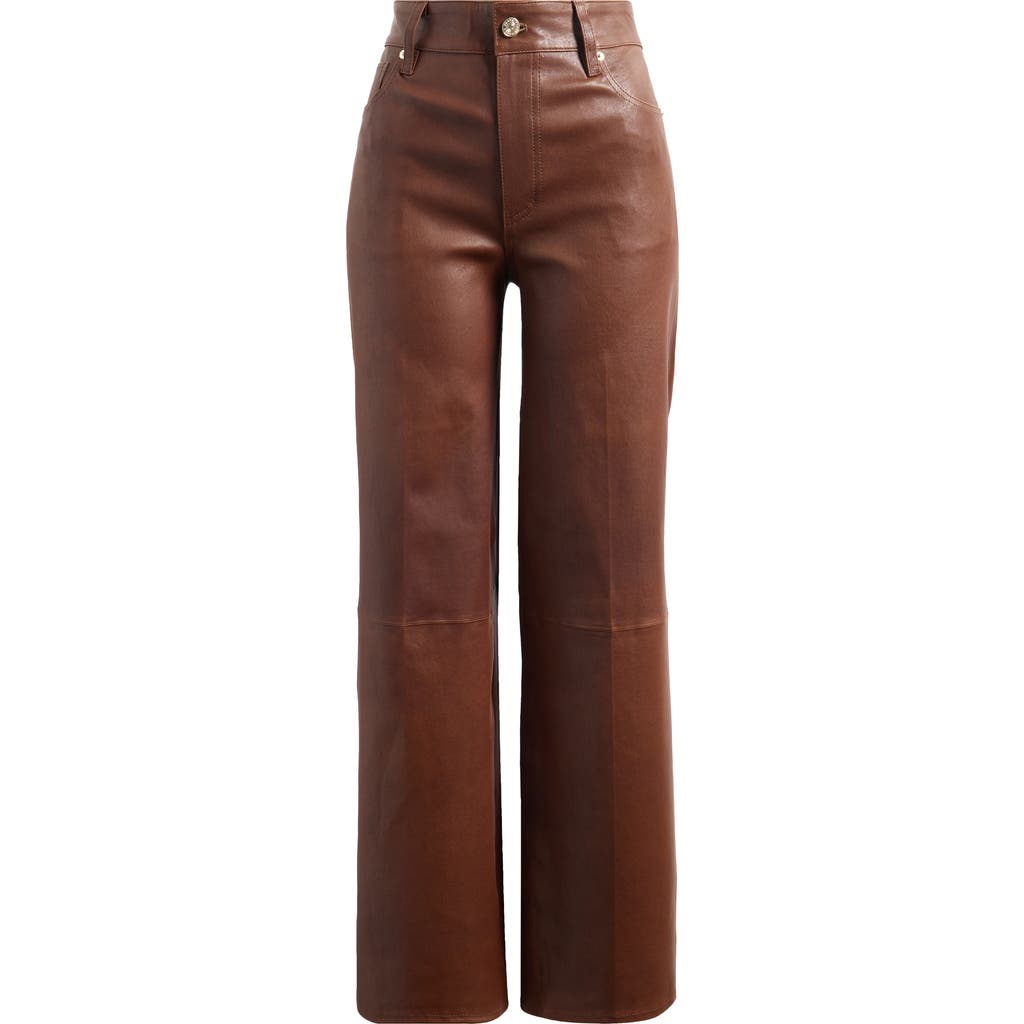 Frame Le Slim Palazzo Leather Pants In Brown