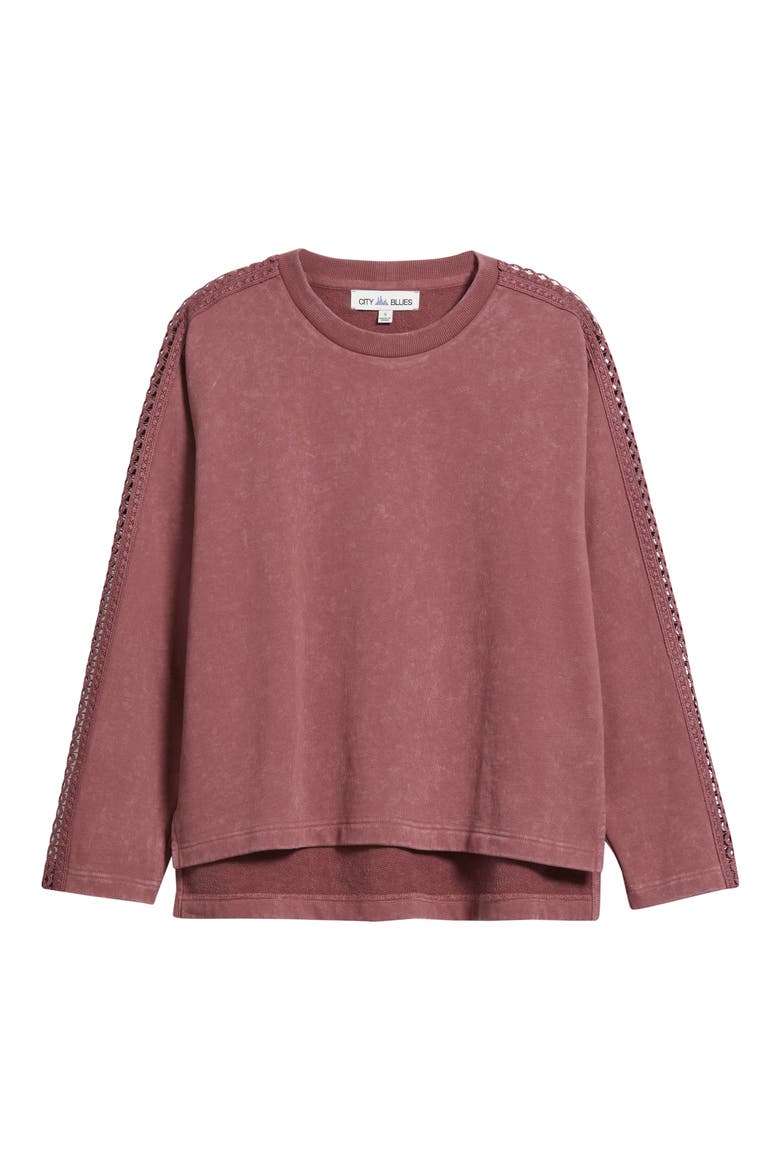 Detailed Sleeve Sweatshirt, Alternate, color, DUSTY ROSE