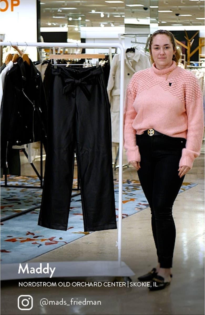 Women's Tie Belt Faux Leather Pants, sales video thumbnail