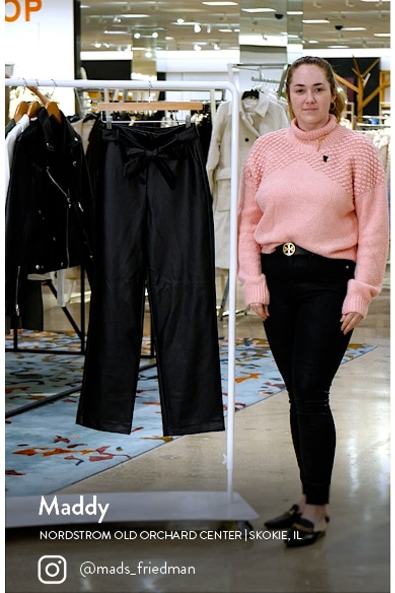Women's Tie Belt Faux Leather Pants video