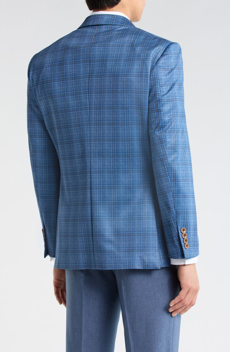 Duchamp Slim Fit Plaid Sport Coat, Alternate, color, Blue
