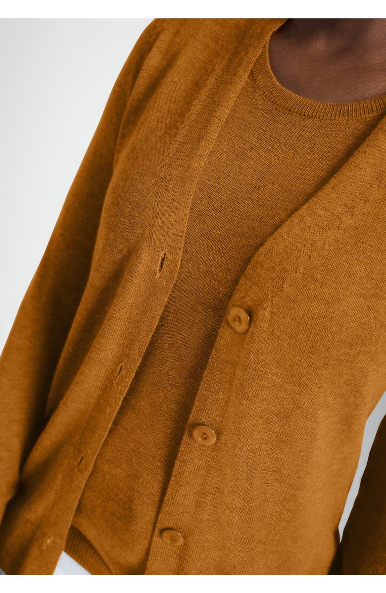 Jessica London Button Front Cashmere Cardigan, Alternate, color, Clove