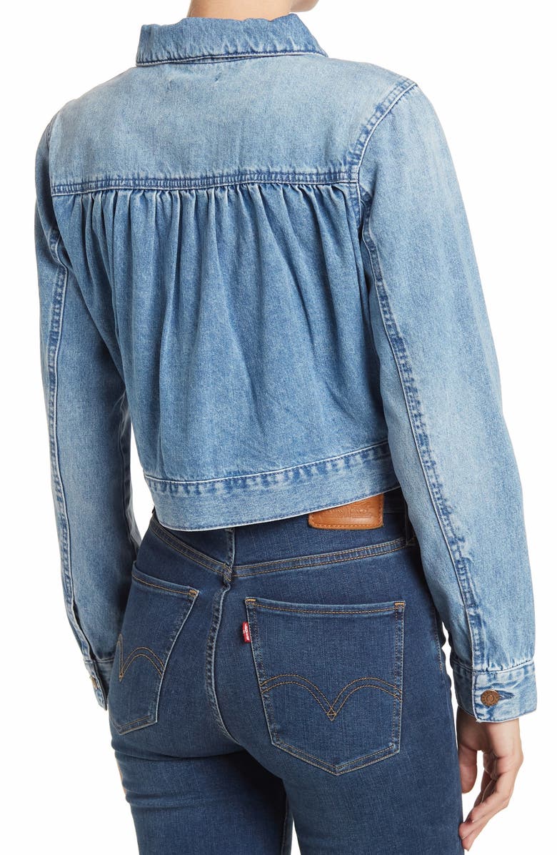 BCBGeneration Denim Jacket, Alternate, color, 