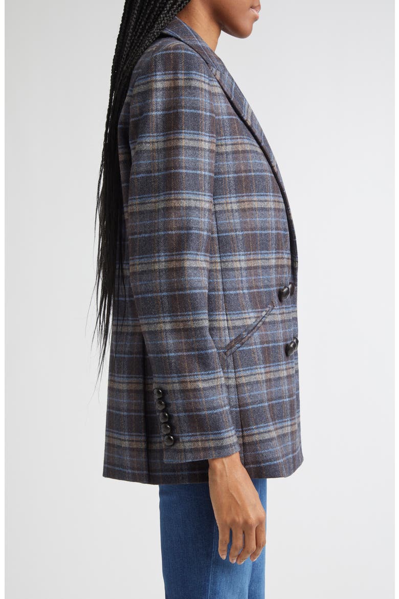 Oria Plaid Wool Blend Dickey Jacket, Alternate, color, BLUE MULTI
