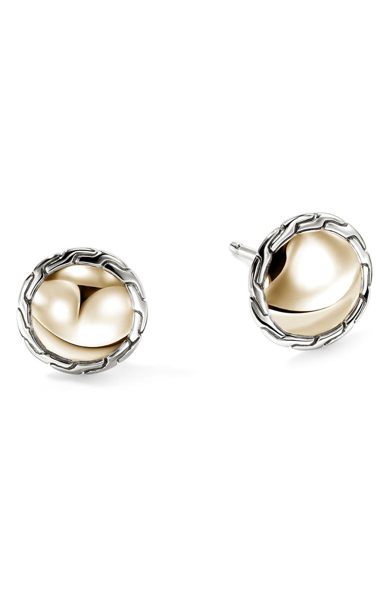 John Hardy JH Essentials Stud Earrings, Main, color, Silver/ Gold