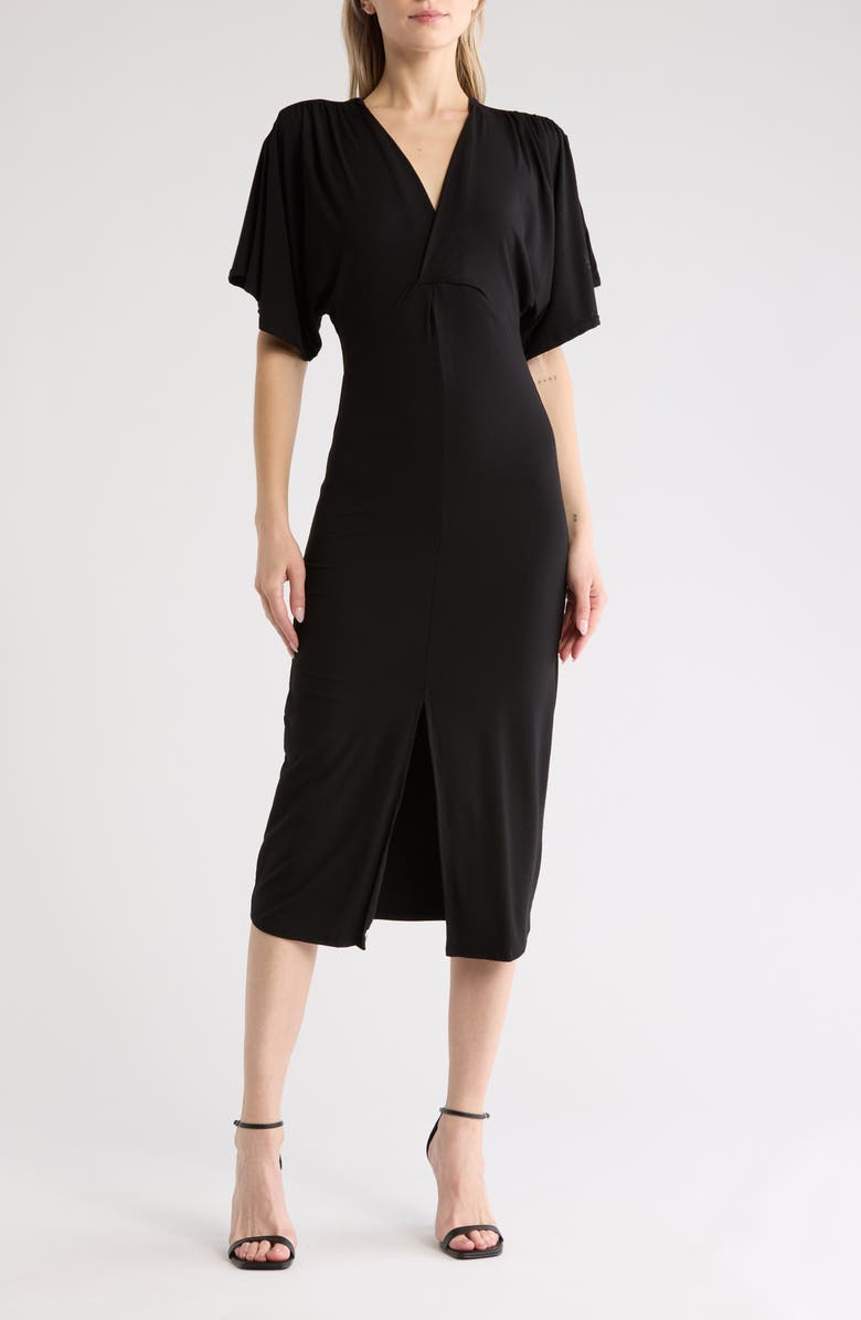 GO COUTURE Front Twist Maxi Dress, Main, color, Black