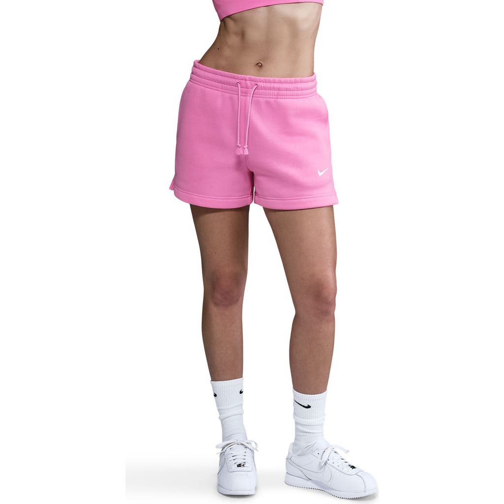 Nike Sportswear Phoenix Fleece Mid-rise 4-inch Shorts In Pink