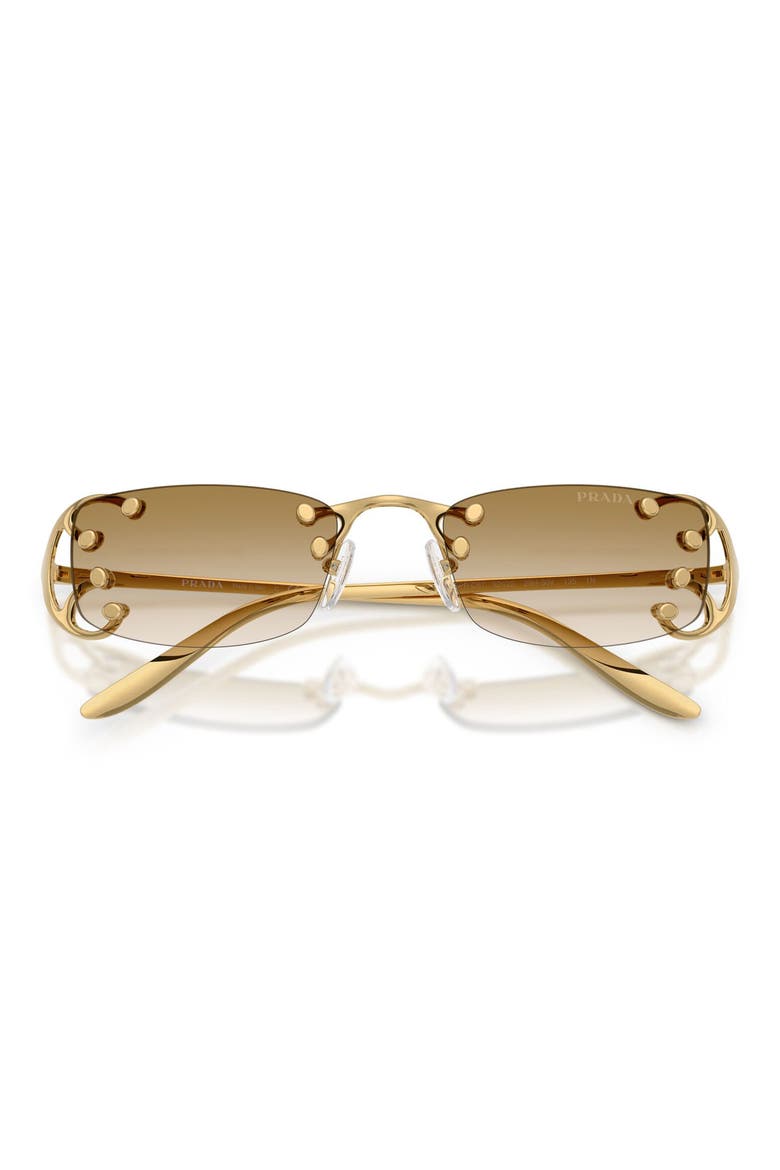 52mm Gradient Rectangular Sunglasses, Alternate, color, ORO PALLIDO NOUVEAU / BROWN