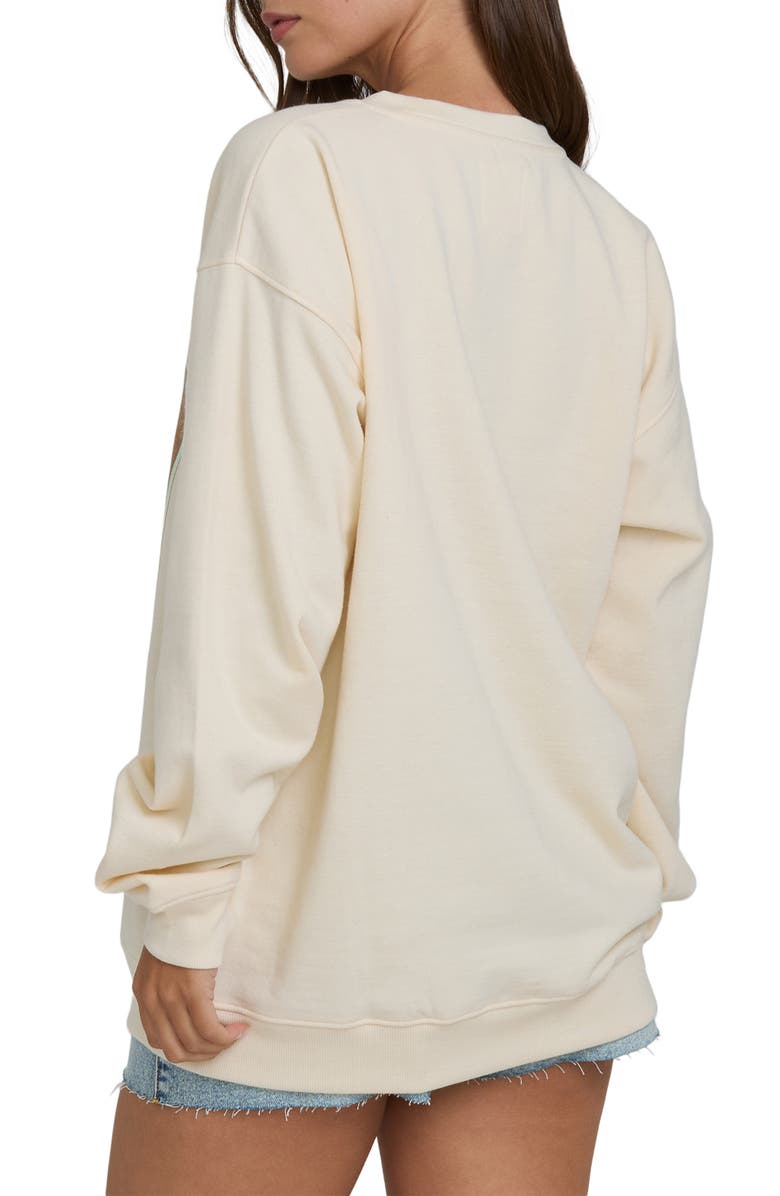 Billabong Coastal Paradise Fleece Graphic Sweatshirt, Alternate, color, White Cap