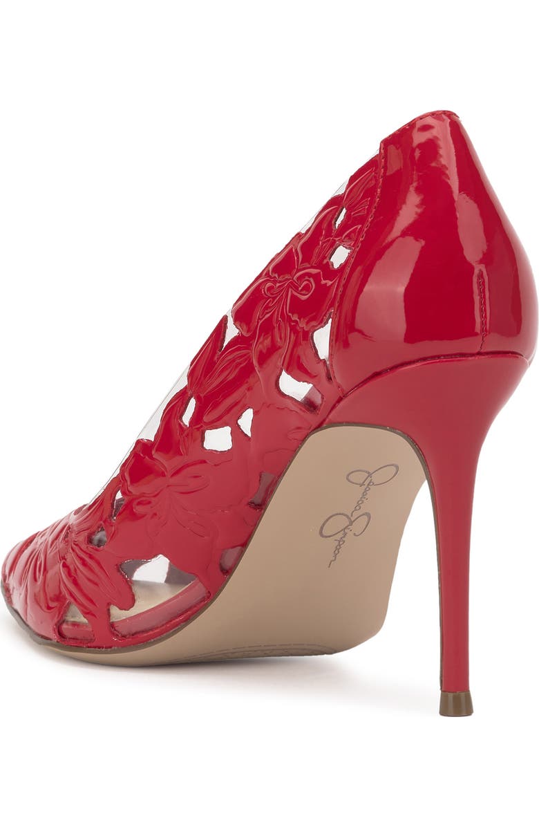 Jessica Simpson Erinia Pointed Toe Pump, Alternate, color, Red Muse Patent