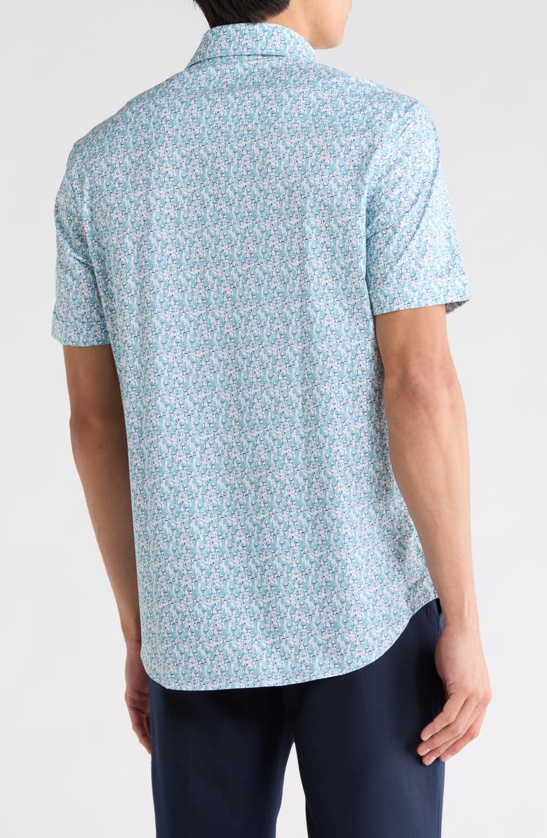Bugatchi Short Sleeve Woven Shirt, Alternate, color, Mint