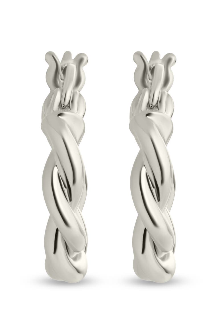 Hazel Twisted Huggie Hoop Earrings, Alternate, color, SILVER