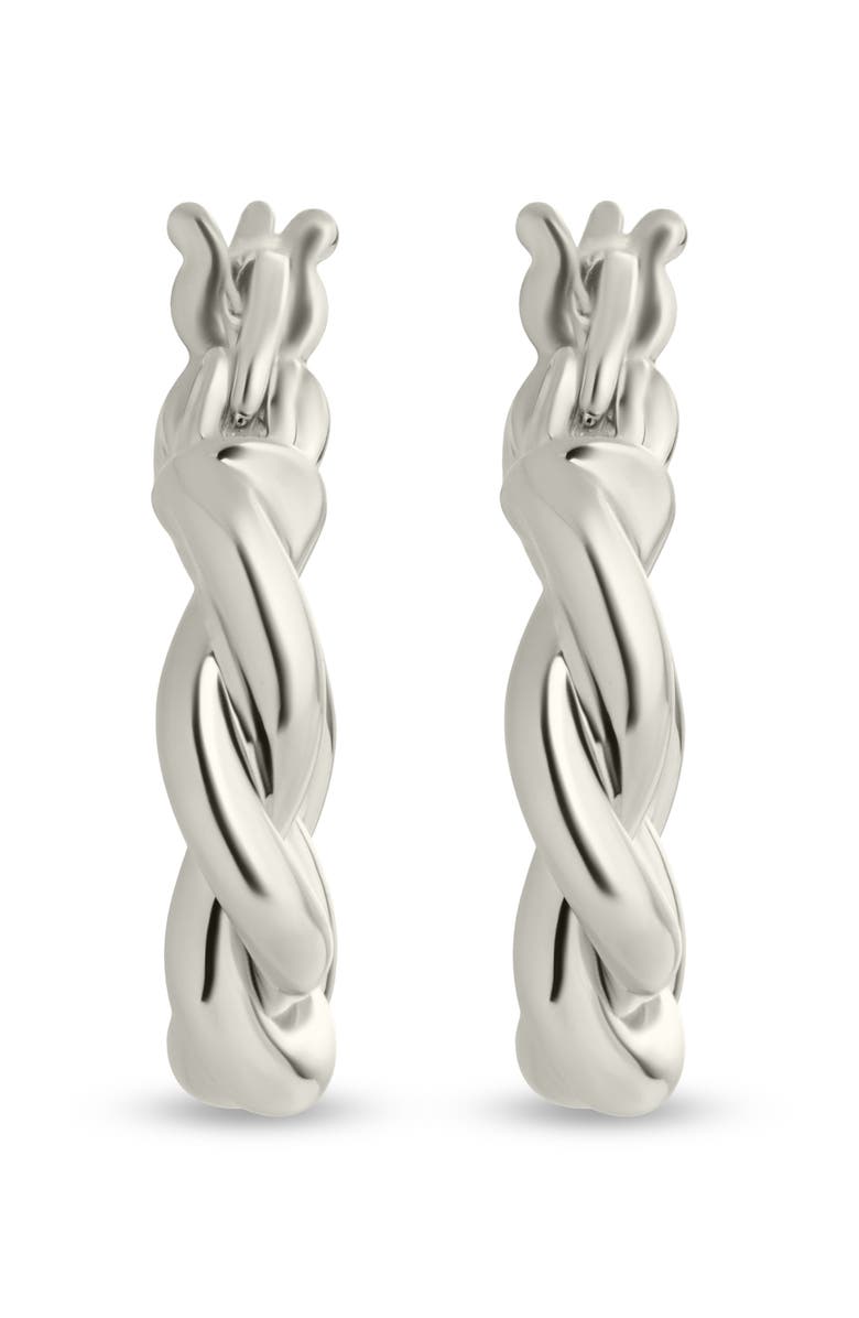 Sterling Forever Hazel Twisted Huggie Hoop Earrings, Alternate, color, Silver