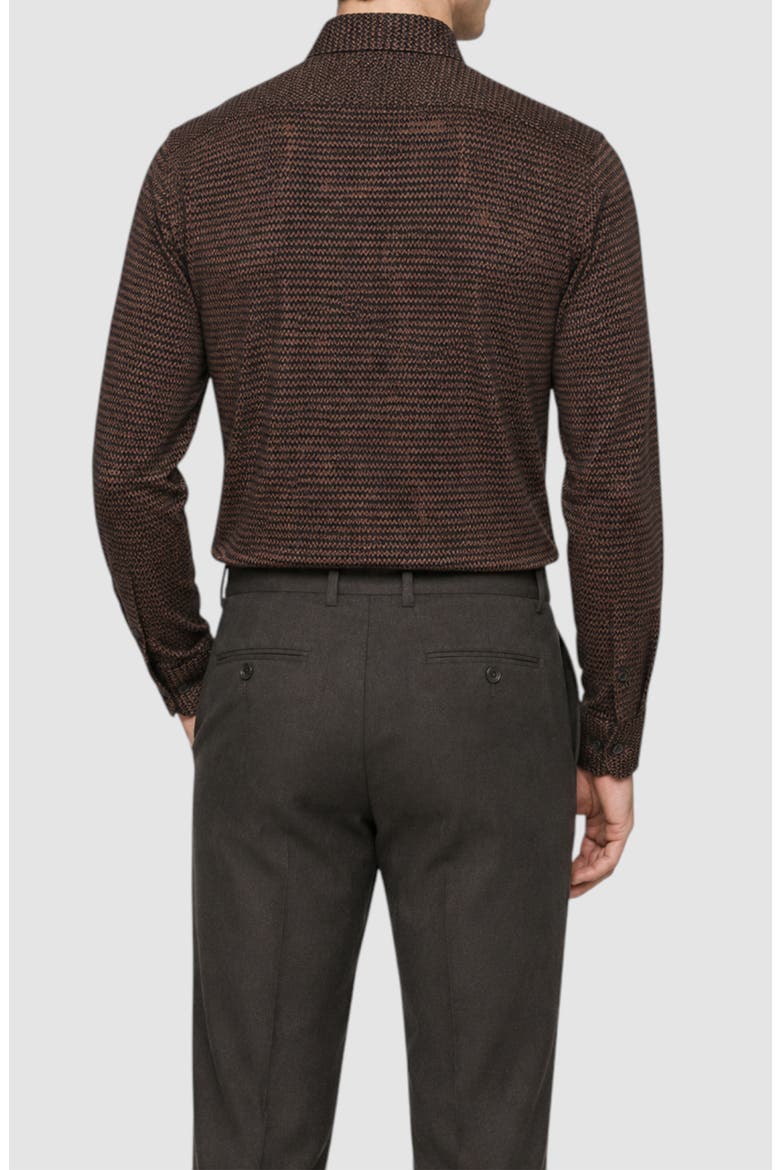 Dynamic Comfort Zigzag Print Shirt, Alternate, color, BROWN