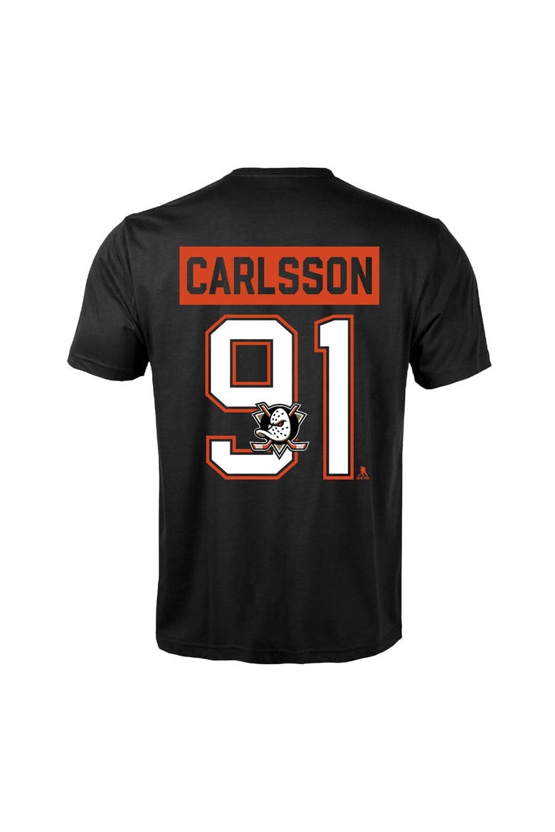 Men's Levelwear Leo Carlsson Black Anaheim Ducks Richmond Name & Number T-Shirt, Alternate, color, Black