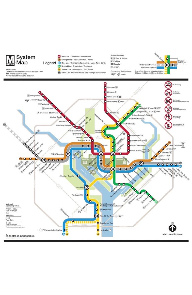 NEW YORK PUZZLE COMPANY DC Metro Map 500 Piece Puzzle, Alternate, color, NO COLOR