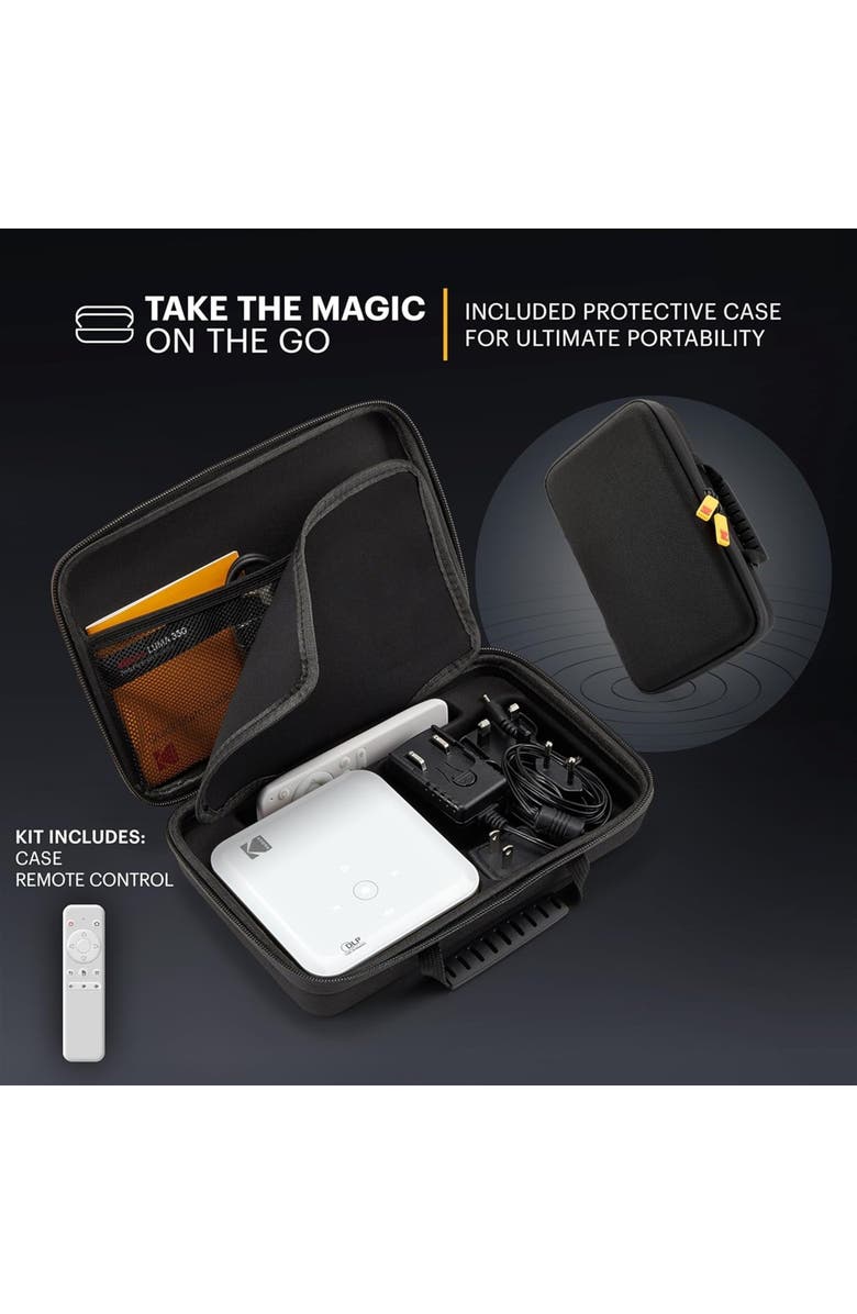 Kodak Luma 350 Smart Projector, Portable Pico Projector with 60" Screen, Case, Tripod & Remote, Alternate, color, White