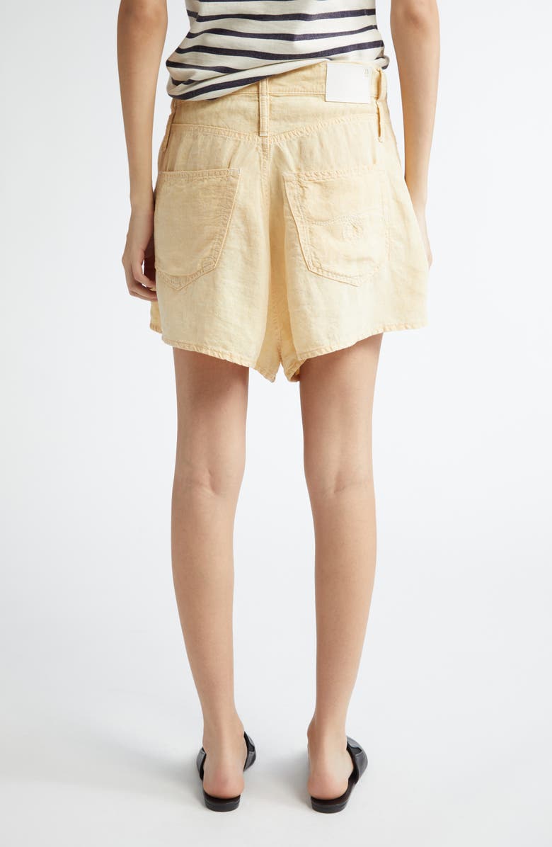 R13 Double Loop Venti Linen Shorts, Alternate, color, Maize Linen Chambray