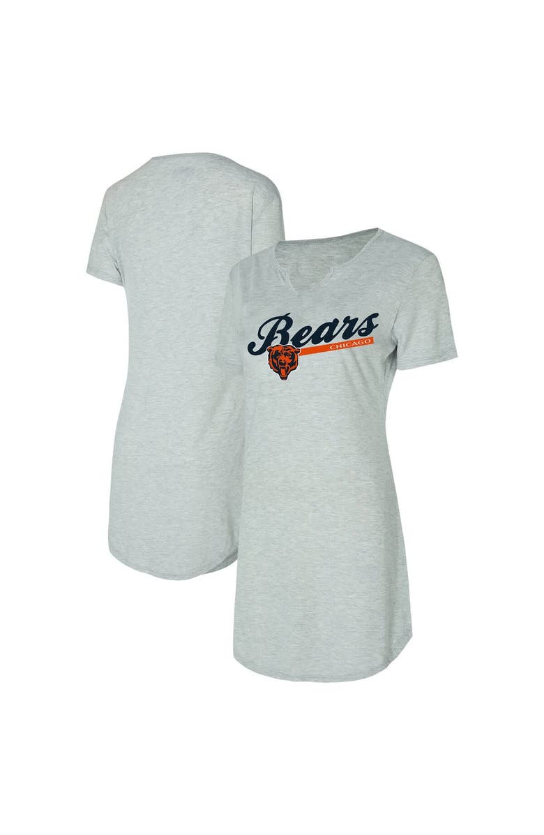 CONCEPTS SPORT Women's Concepts Sport Gray Chicago Bears Petition Knit Notch Neck Nightshirt, Main, color, Gray