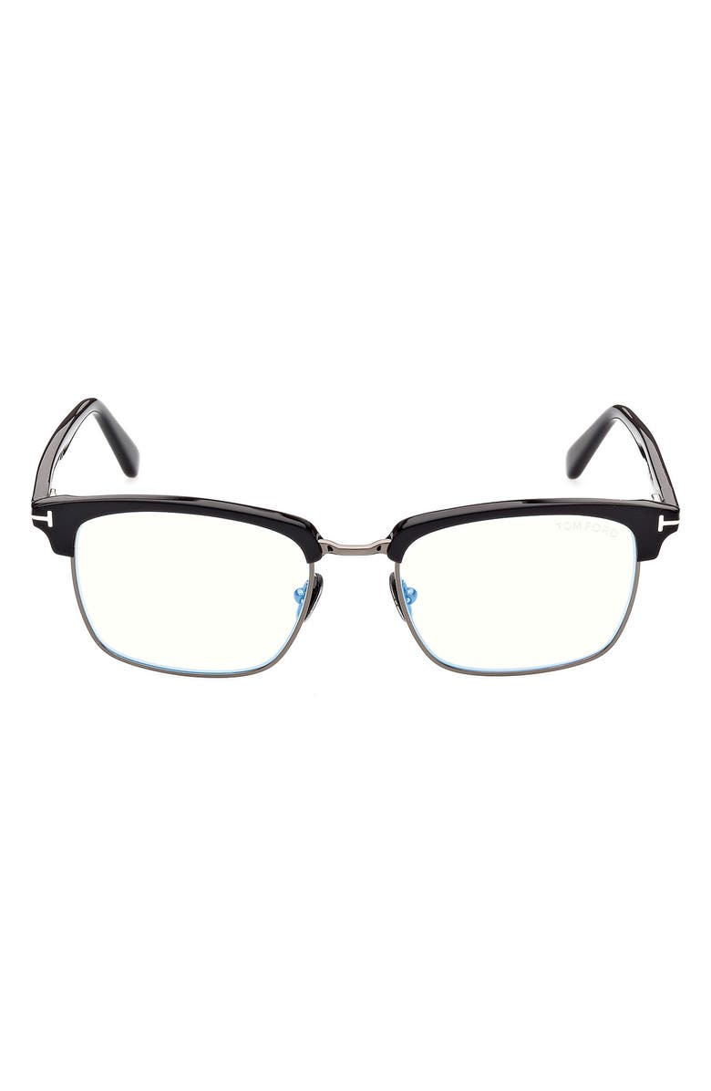 TOM FORD 54mm Browline Blue Light Blocking Glasses, Main, color,
