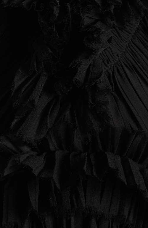Alexander Mcqueen Mcqueen Tiered Ruffle Strapless Silk Georgette Gown In Black