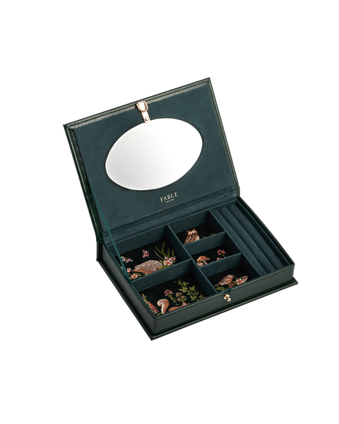 Meadow Scene Croc Embroidered Large Jewelry Box