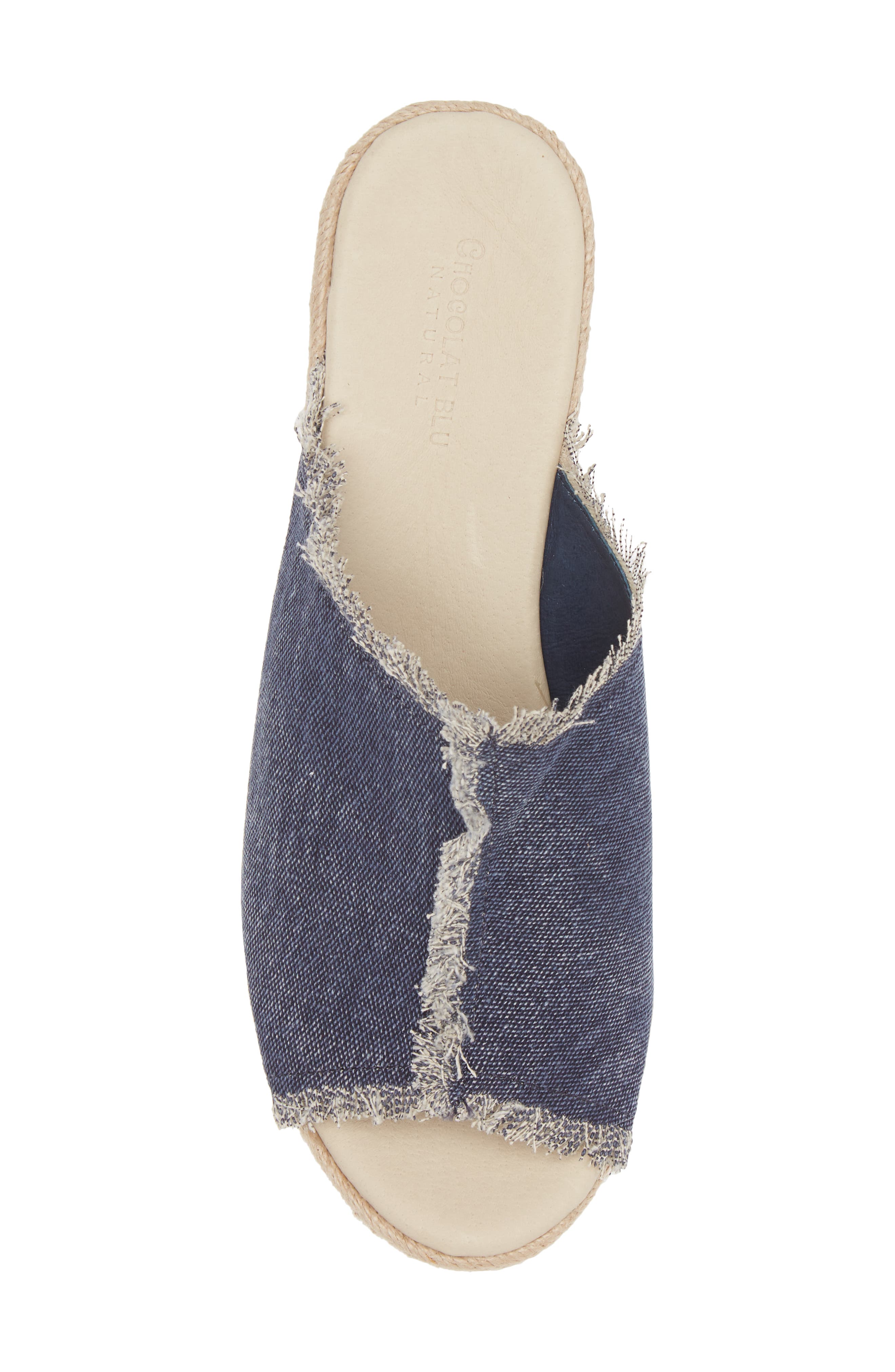 Chocolat Blu Platform Wedge Sandal, Alternate, color, Indigo Linen