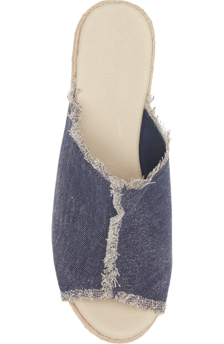Chocolat Blu Platform Wedge Sandal, Alternate, color, Indigo Linen